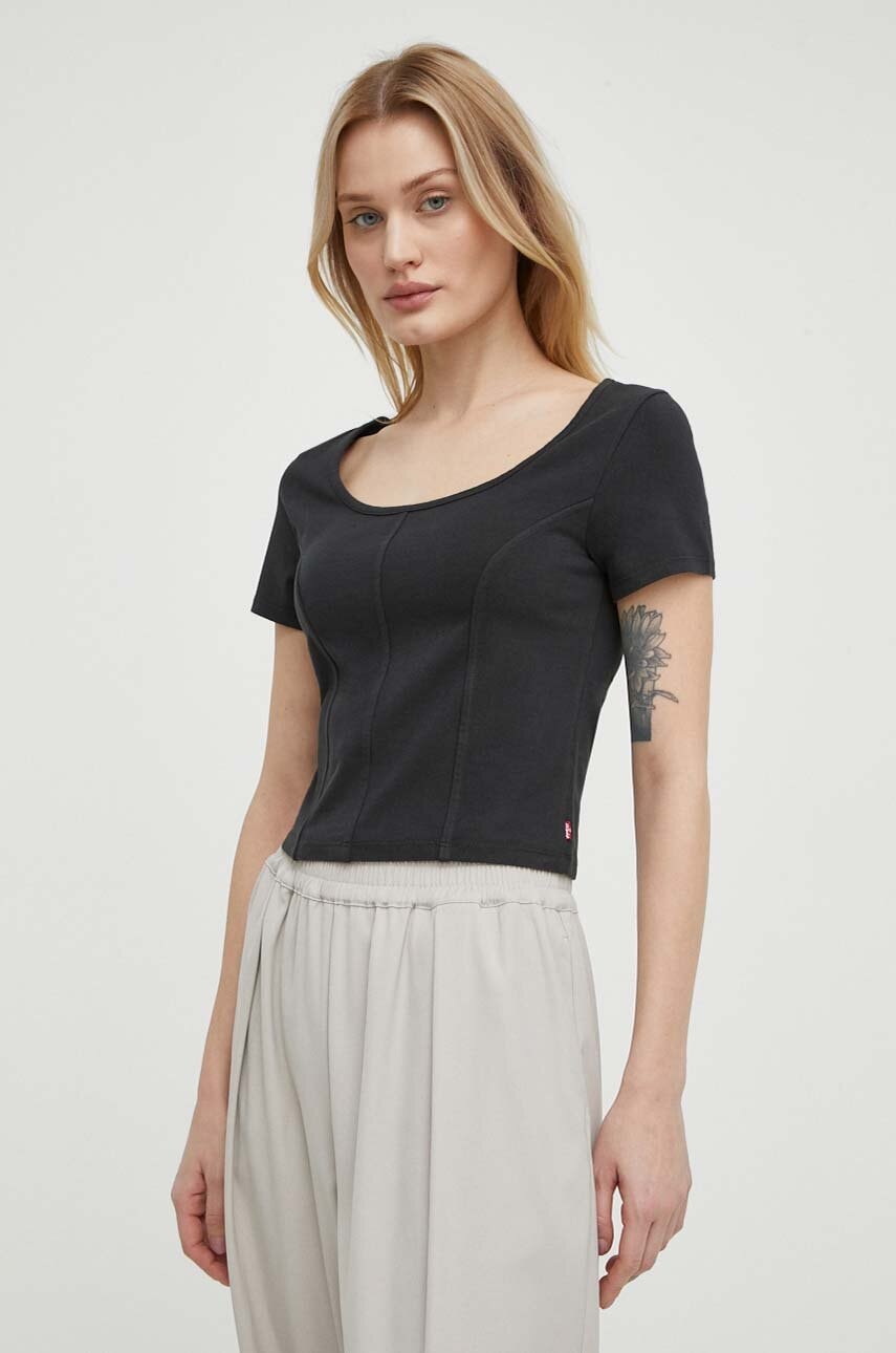 Levi's tricou femei, culoarea negru