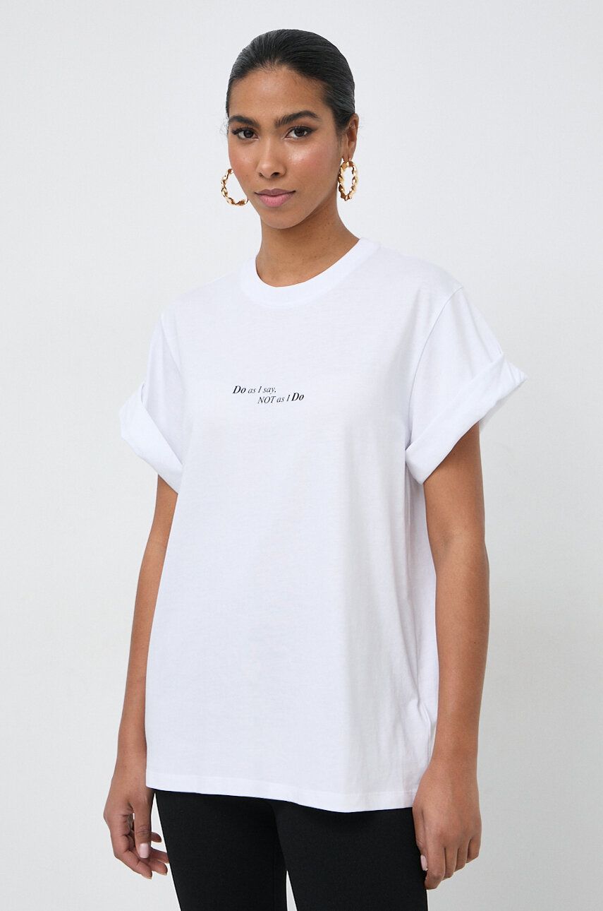 Victoria Beckham tricou din bumbac femei, culoarea alb