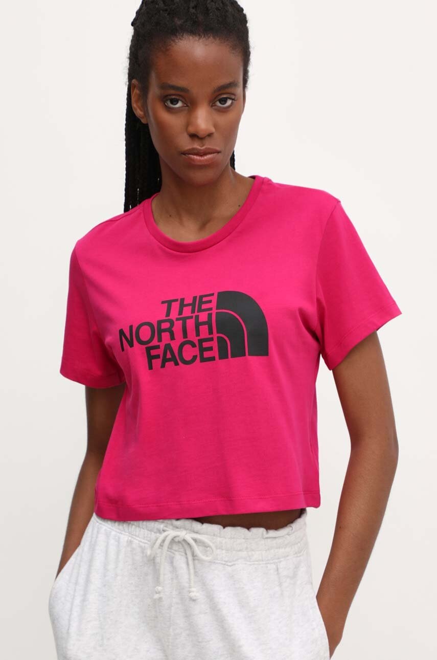 

Памучна тениска The North Face в розово NF0A87NAPYI1, Розов