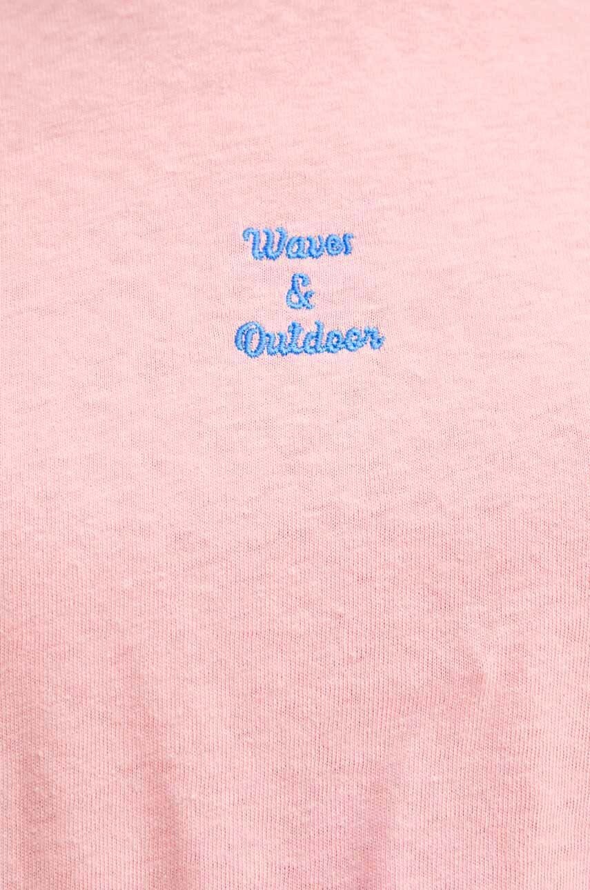 Μπλουζάκι με λινό μείγμα Picture Hampy χρώμα: ροζ, WTS483 φωτογραφία