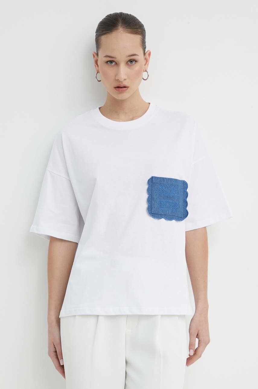 Never Fully Dressed tricou din bumbac femei, culoarea alb Never Fully Dressed tricou din bumbac femei, culoarea alb