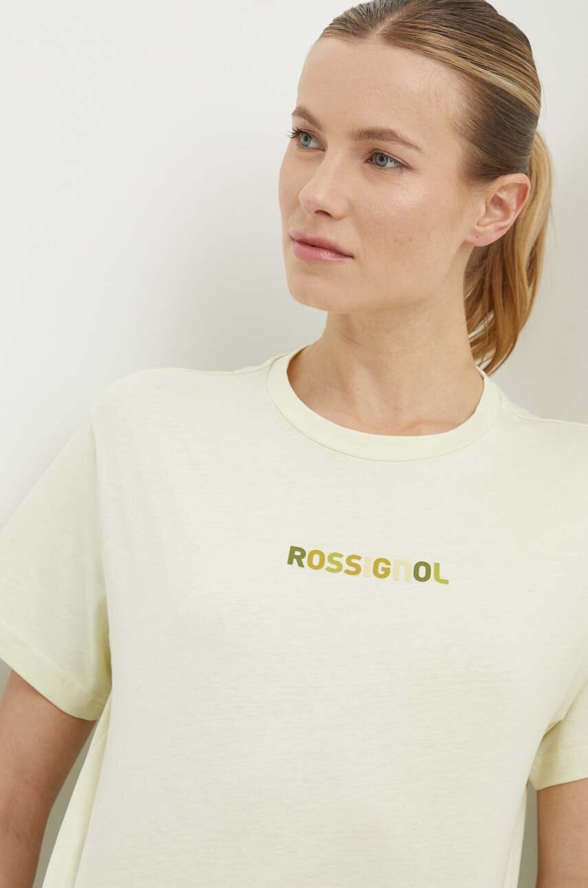 Rossignol tricou din bumbac femei, culoarea galben, RLMWY17