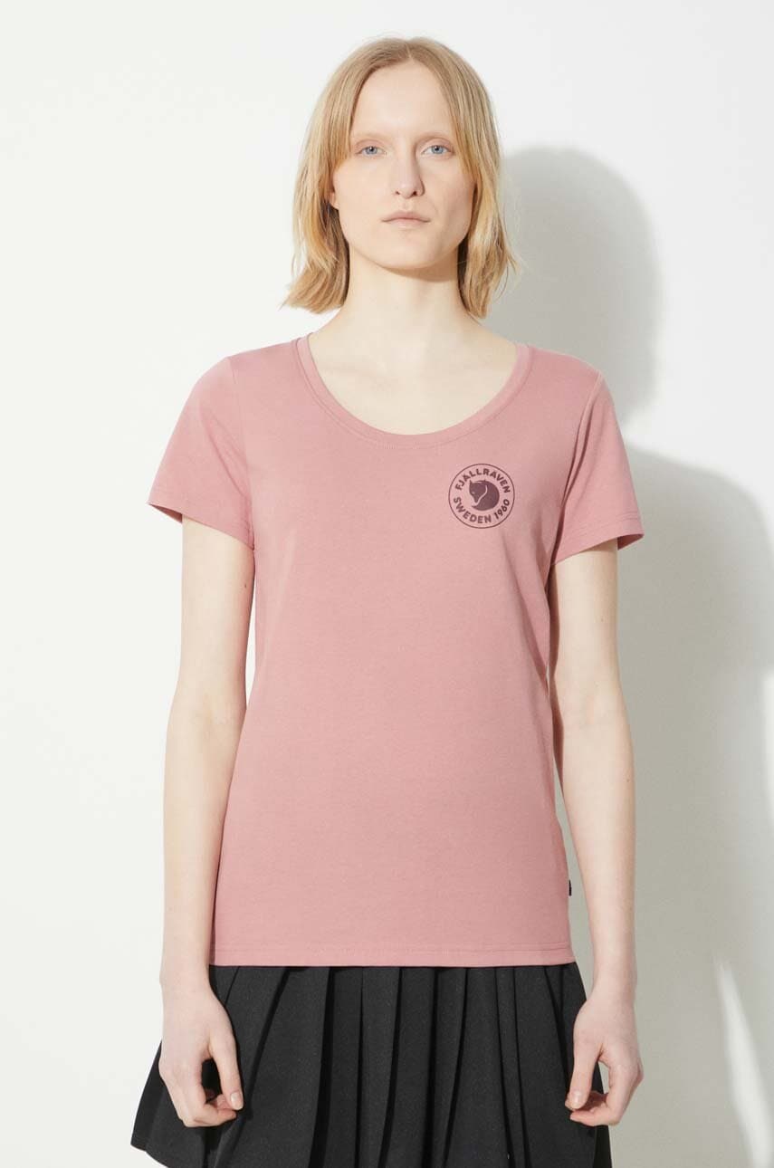 Fjallraven tricou 1960 Logo T-shirt W femei, culoarea roz, F83513.300 Fjallraven tricou 1960 Logo T-shirt W femei, culoarea roz, F83513.300
