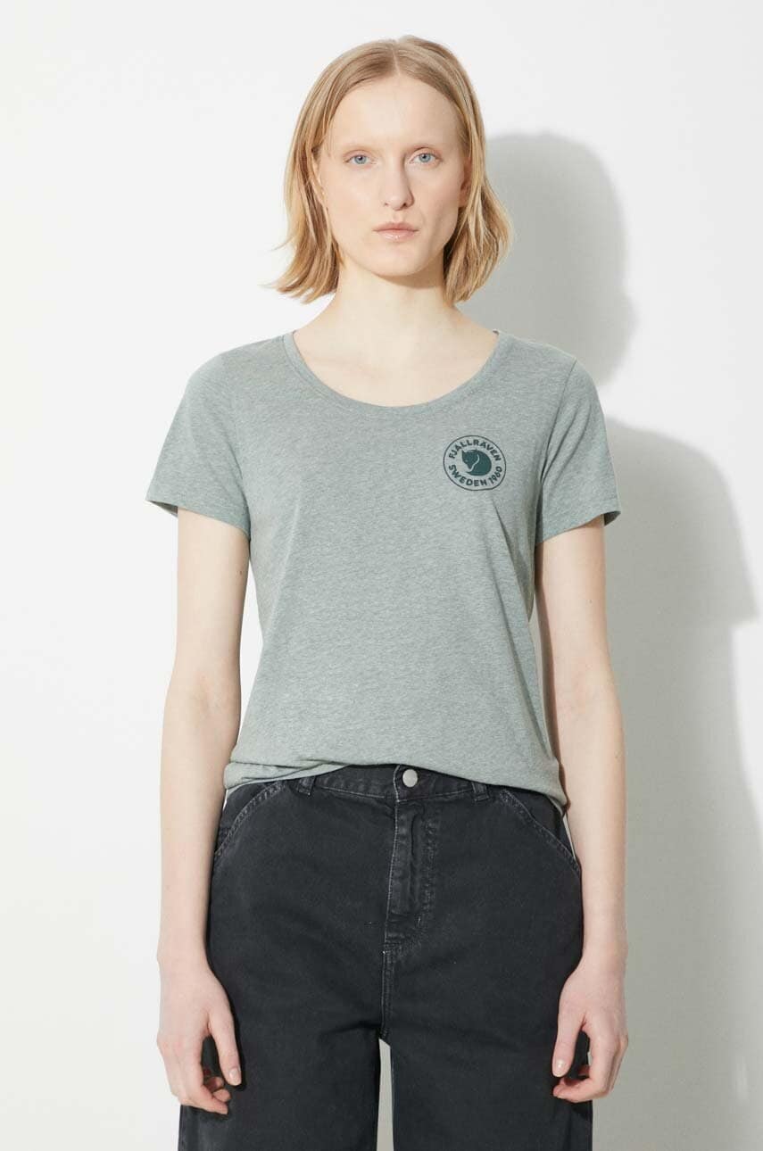 Fjallraven tricou 1960 Logo T-shirt W femei, culoarea verde, F83513.614.999