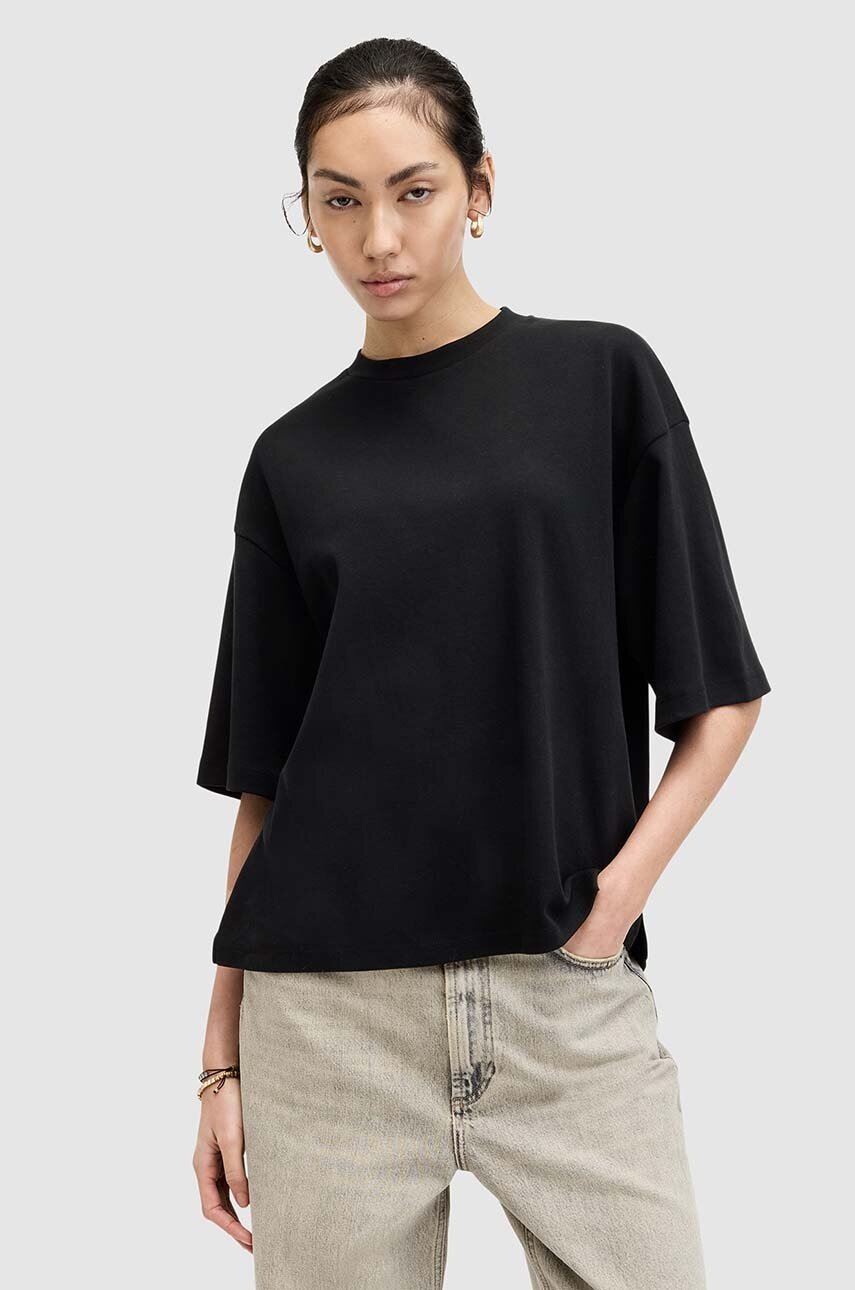 AllSaints tricou din bumbac AMELIE TEE femei, culoarea negru, W130JA