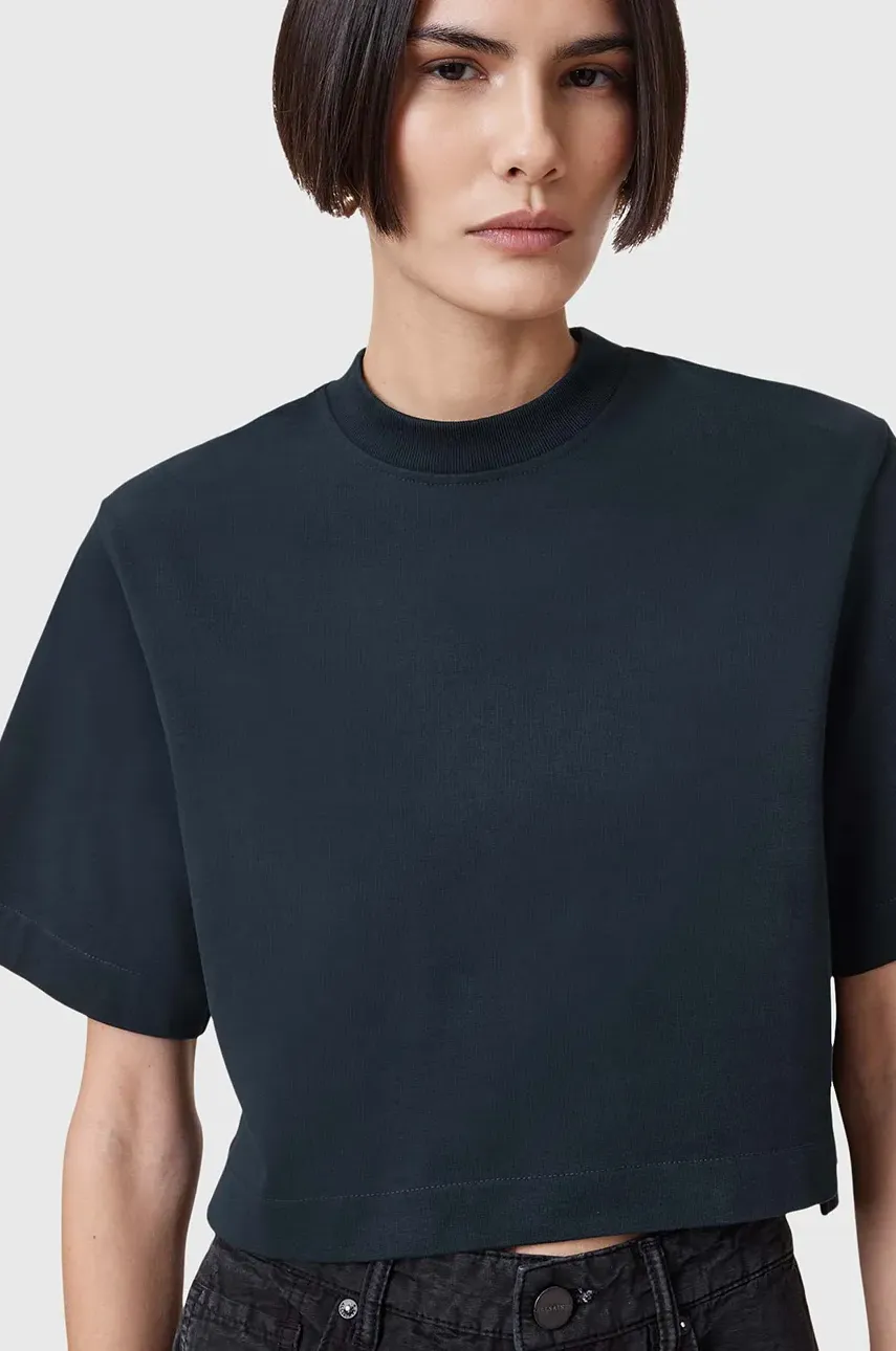 Хлопковая футболка AllSaints LOTTIE TEE женская цвет синий W132JA Хлопковая футболка AllSaints LOTTIE TEE женская цвет синий W132JA