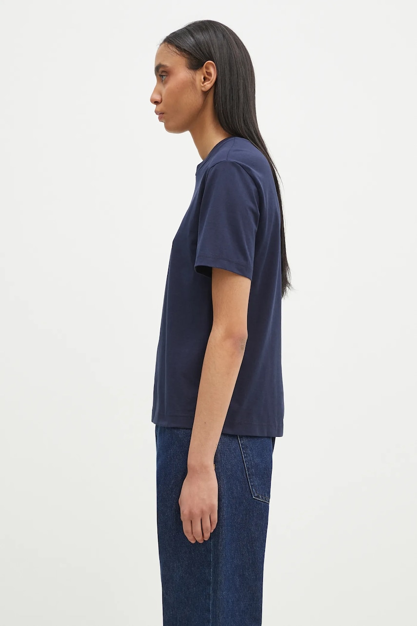 Хлопковая футболка Lacoste женская цвет синий TF7215 Хлопковая футболка Lacoste женская цвет синий TF7215