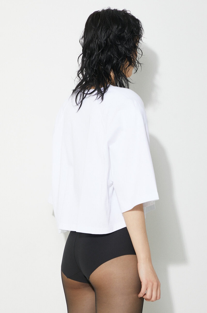 Βαμβακερό μπλουζάκι Fiorucci Mouth Print Cropped Padded T-Shirt φωτογραφία