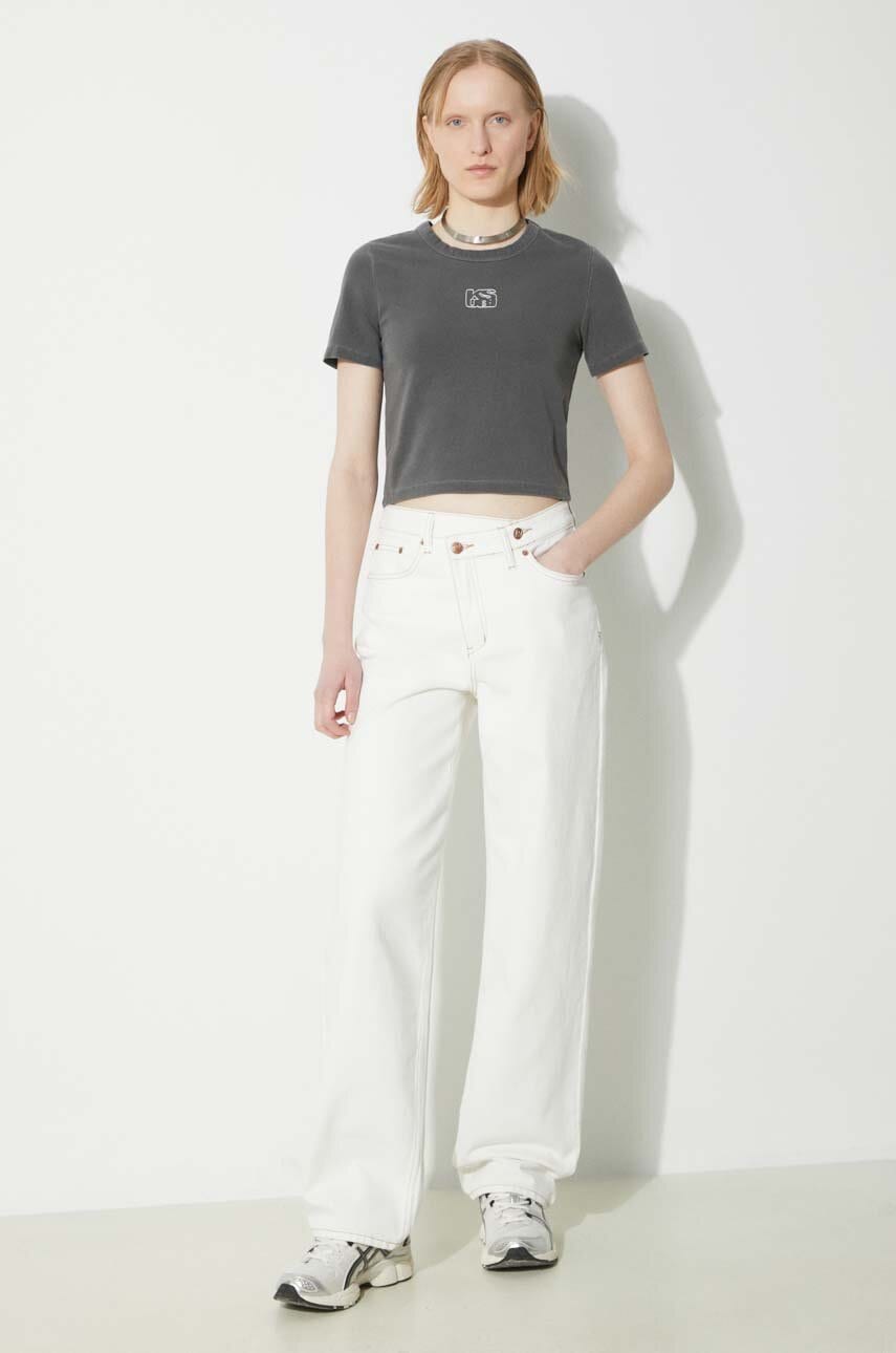 Μπλουζάκι KSUBI Stacked Baby Ss Tee Charcoal χρώμα: γκρι, WSP24TE001 φωτογραφία