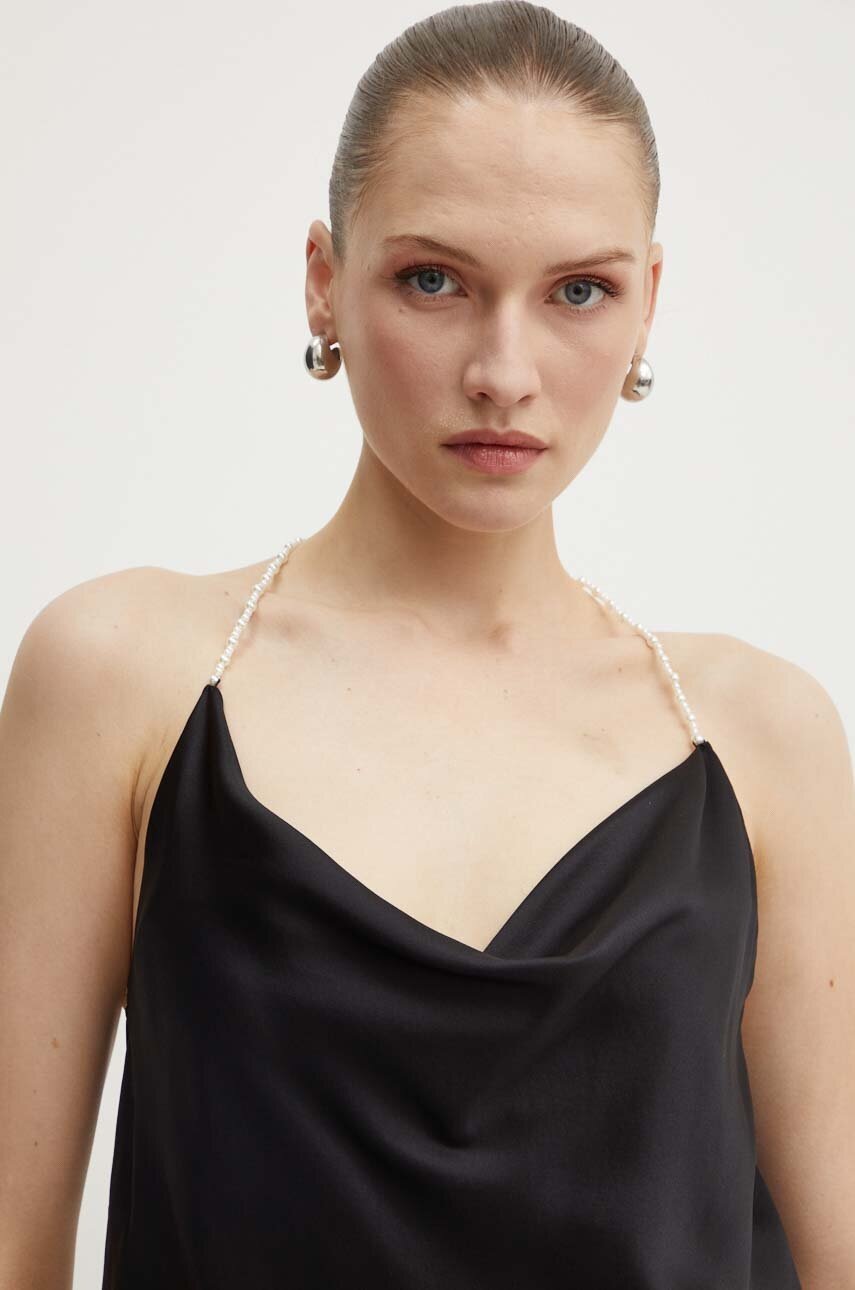 Custommade selyem felső Yvette fekete, sima, 999756114 termék 2. képe