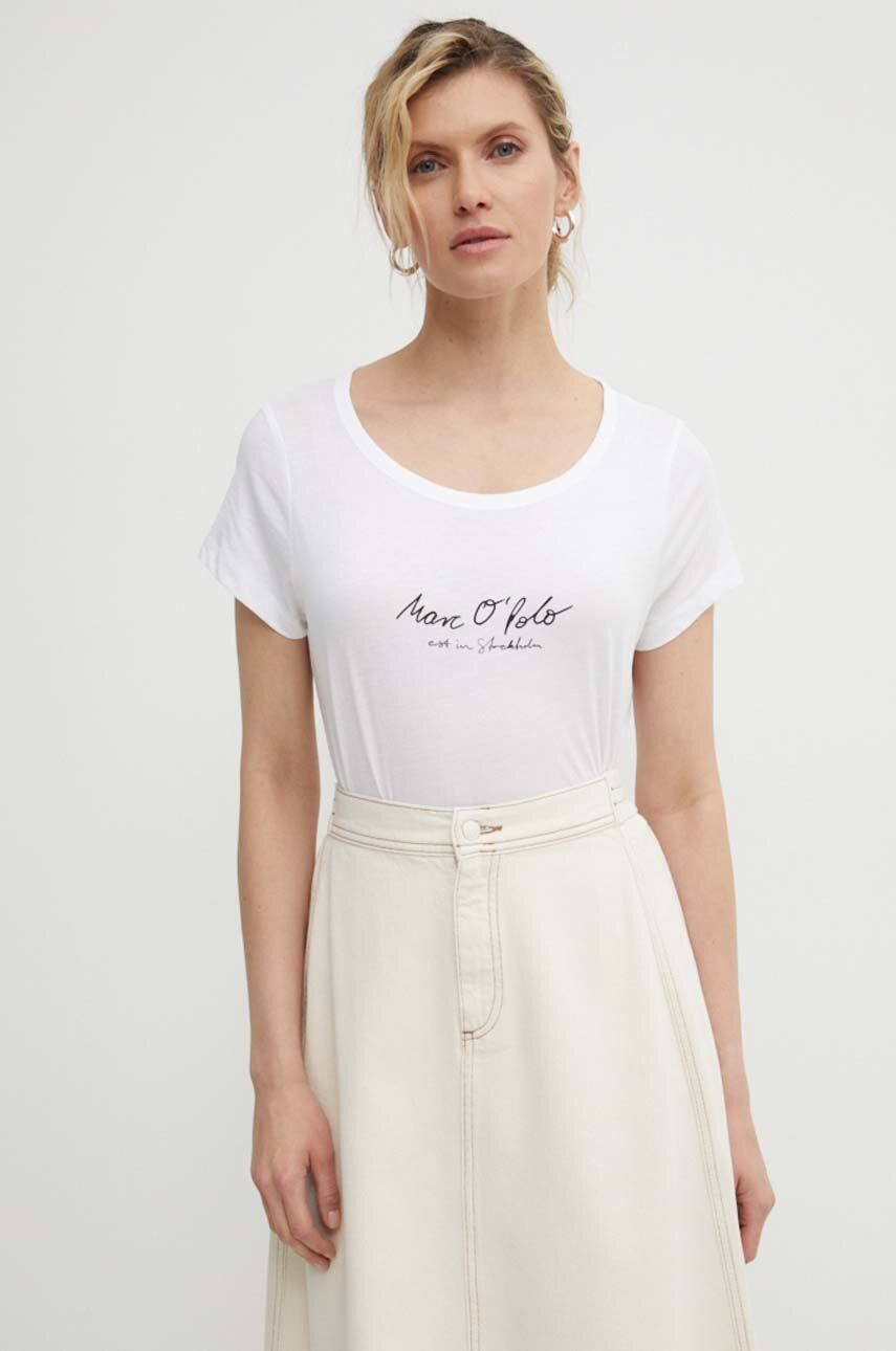 E-shop Bavlněné tričko Marc O'Polo bílá barva, 404206751431
