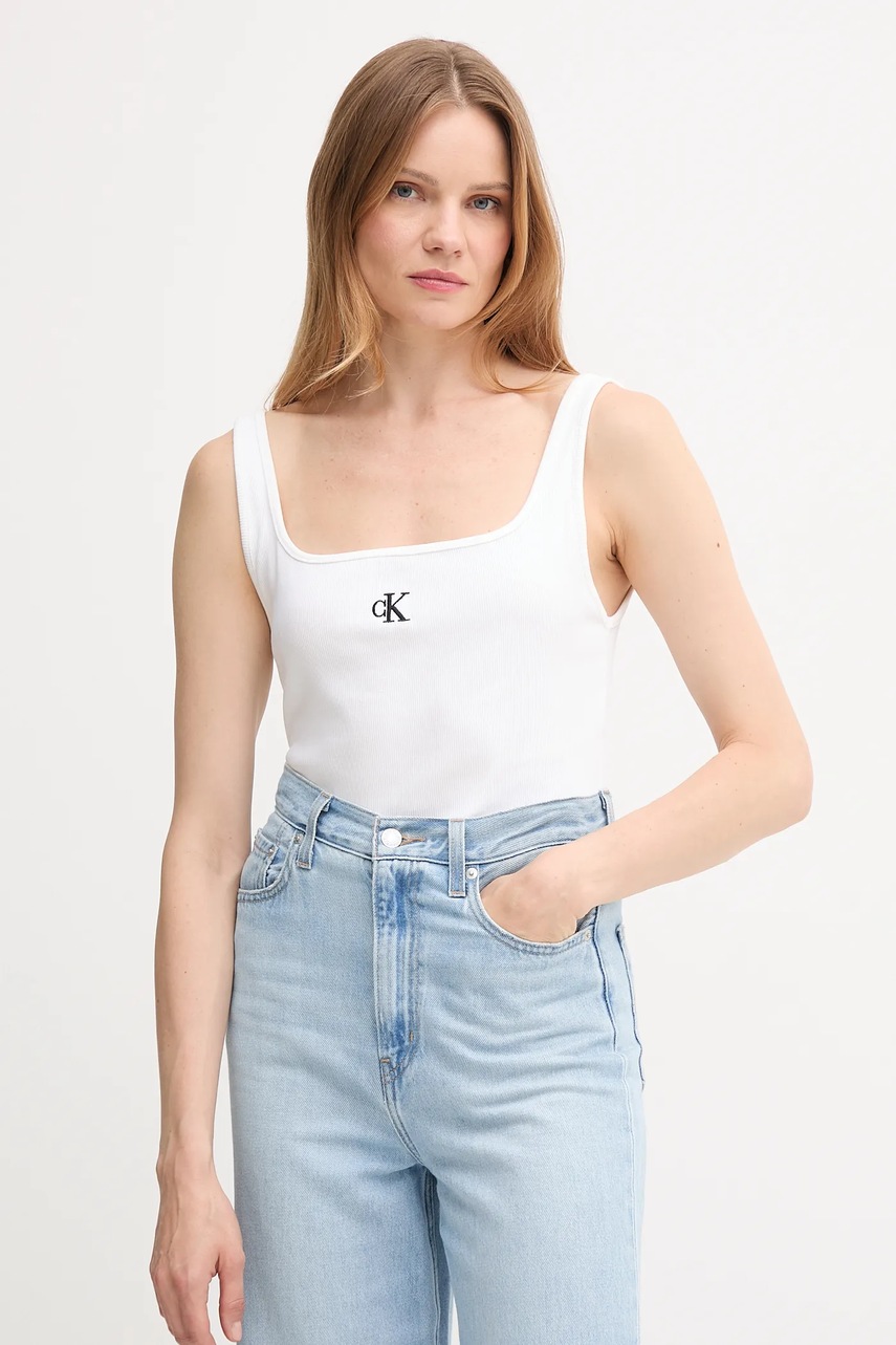 Levně Top Calvin Klein Jeans dámský, černá barva, J20J223192