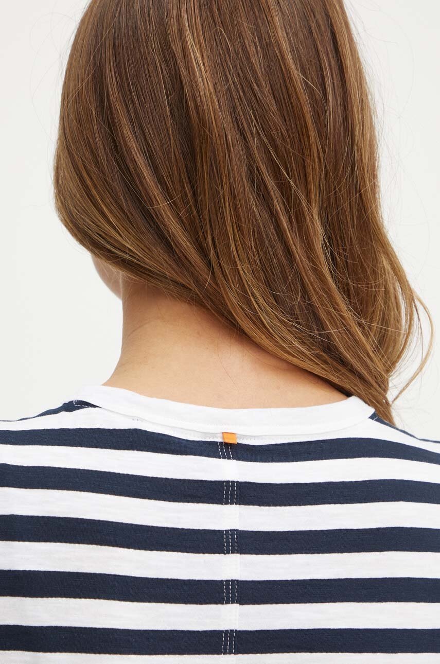 Βαμβακερό μπλουζάκι Boss Orange γυναικείο, χρώμα: ναυτικό μπλε, 50504192 φωτογραφία