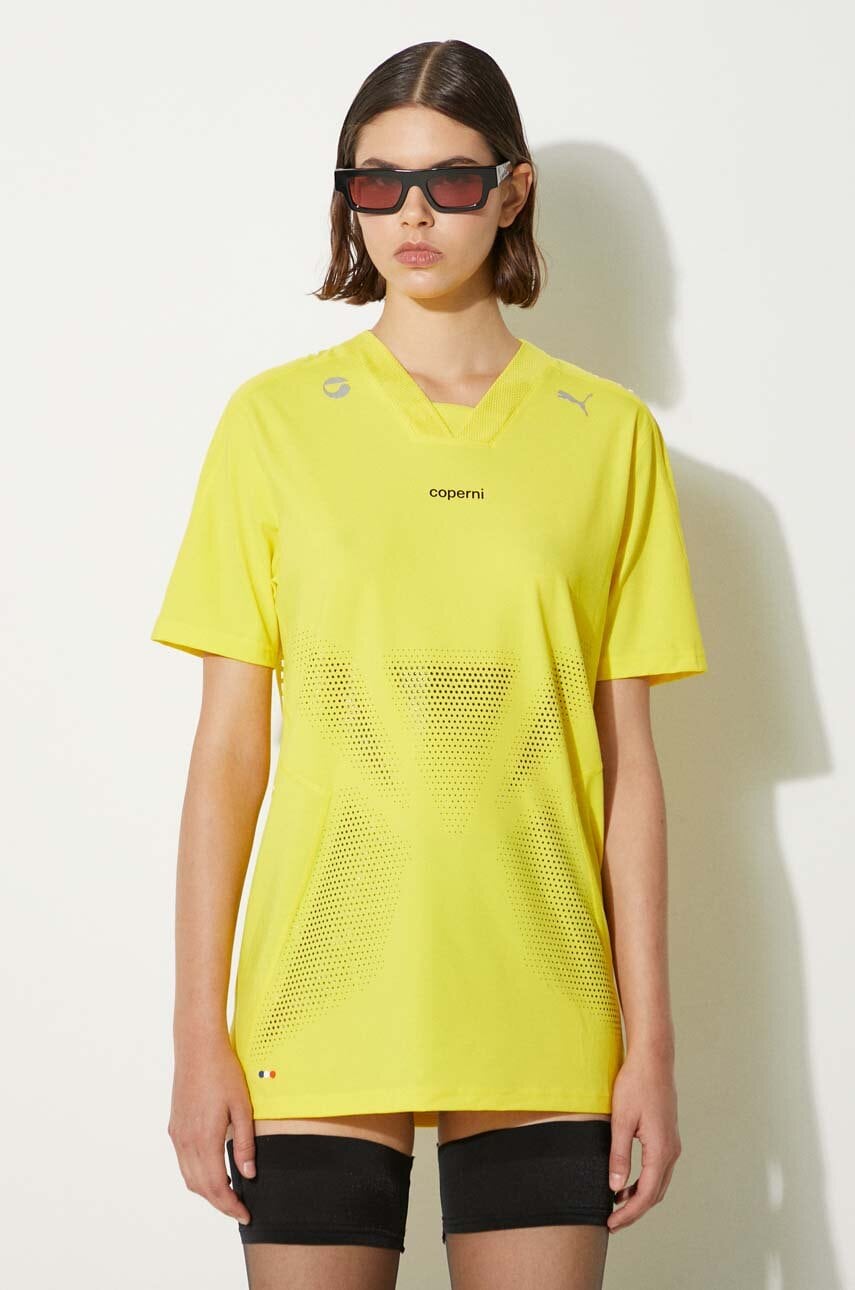 Coperni tricou PUMA x COPERNI Football Jersey femei, culoarea galben, 62798285 Coperni tricou PUMA x COPERNI Football Jersey femei, culoarea galben, 62798285