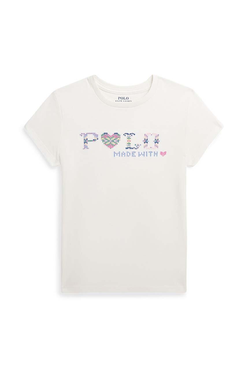 

Детска памучна тениска Polo Ralph Lauren в бежово, Бежов