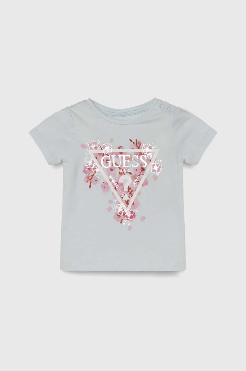 

Бебешка тениска Guess в синьо, Син