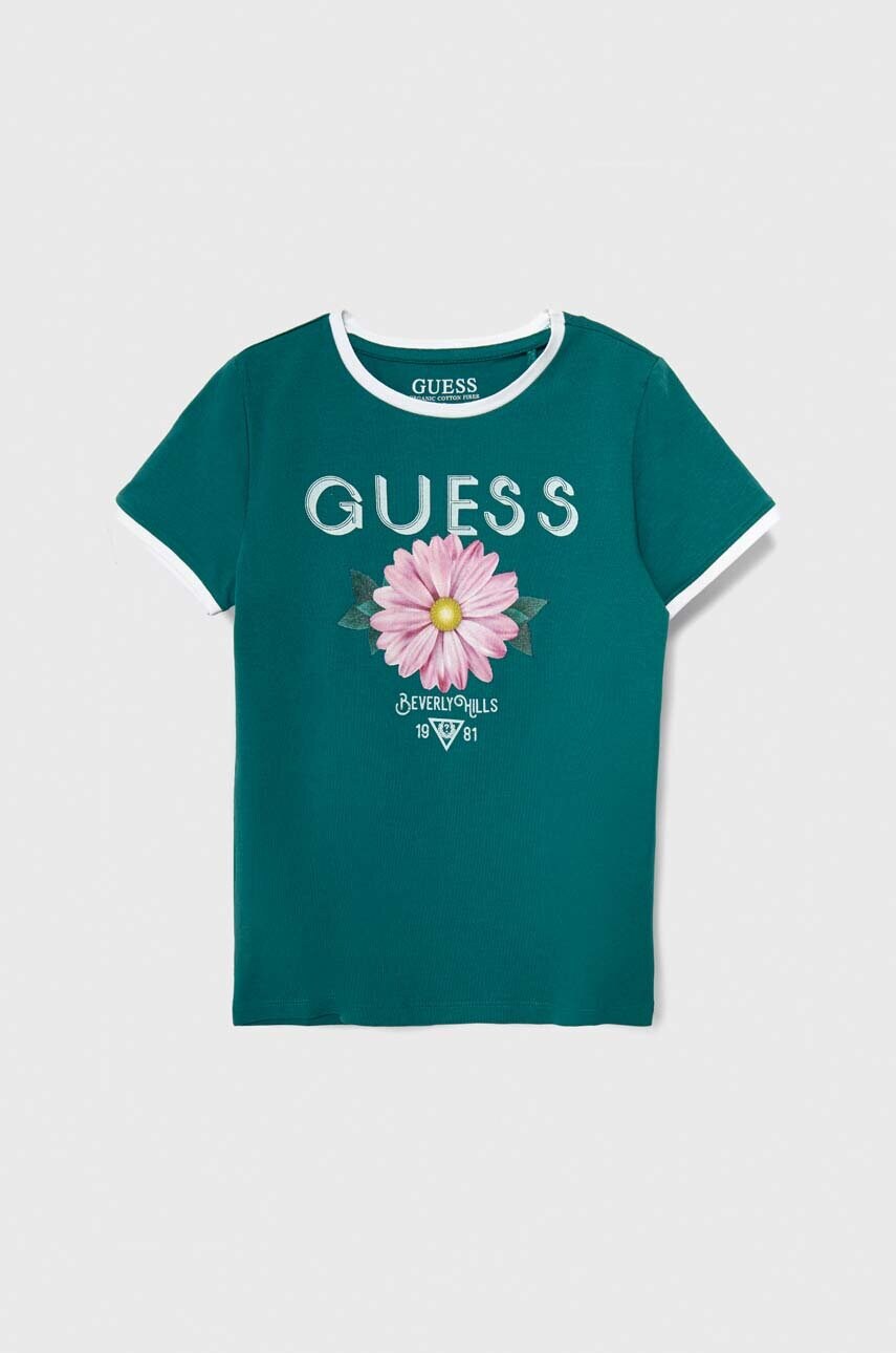 

Детска тениска Guess в зелено, Зелен