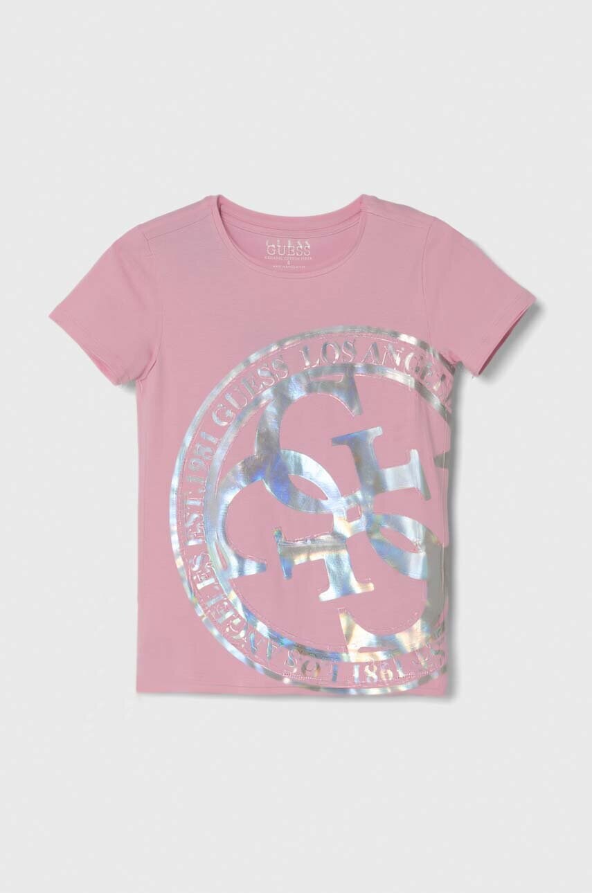 

Детская футболка Guess цвет розовый