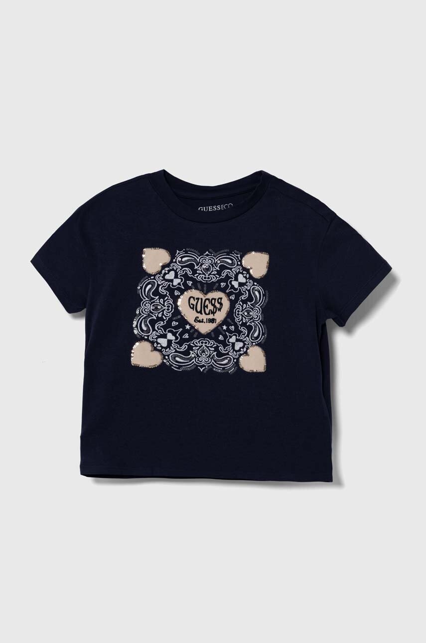 

Детска тениска Guess в тъмносиньо, Тъмносин