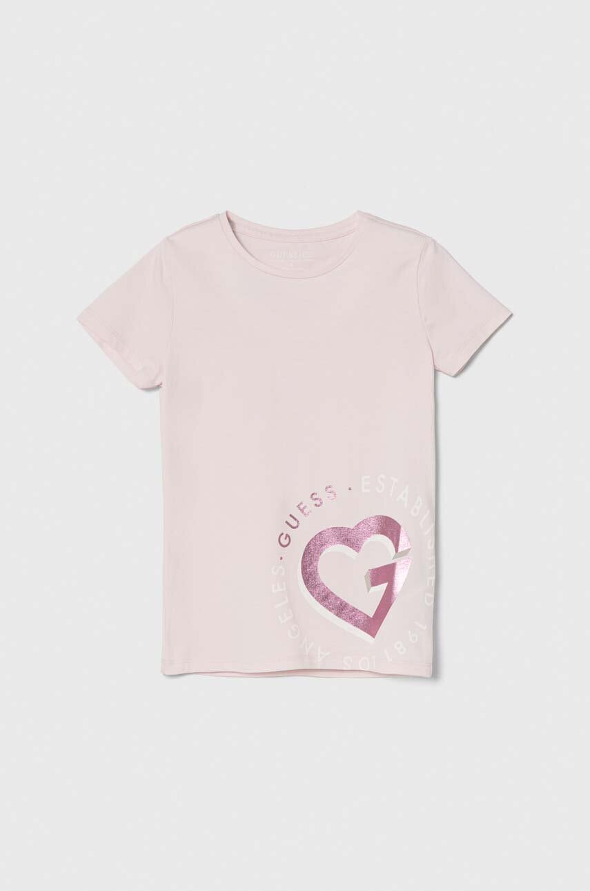 Детская футболка Guess цвет розовый Детская футболка Guess цвет розовый