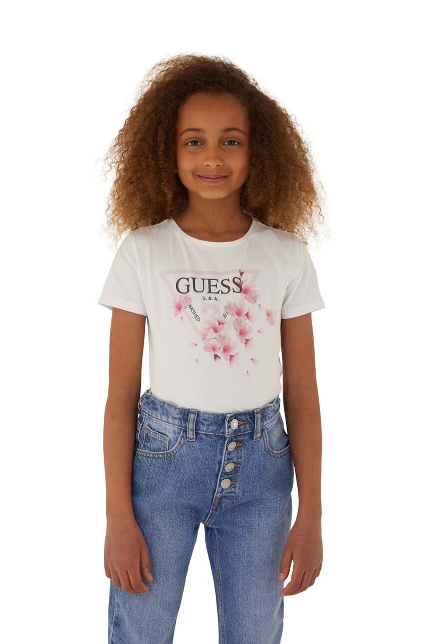 

Дитяча футболка Guess колір білий