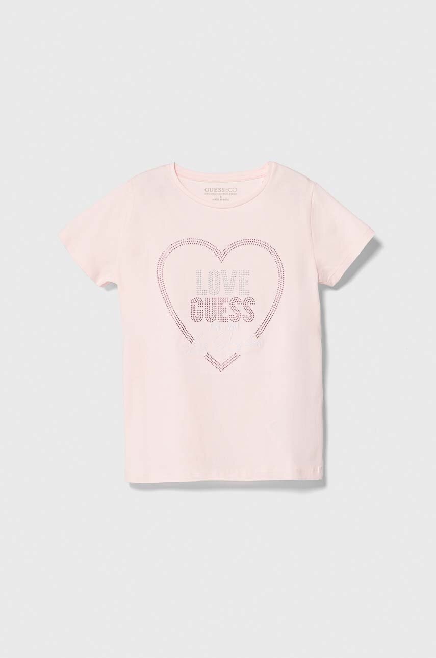 

Детска тениска Guess в розово, Розов