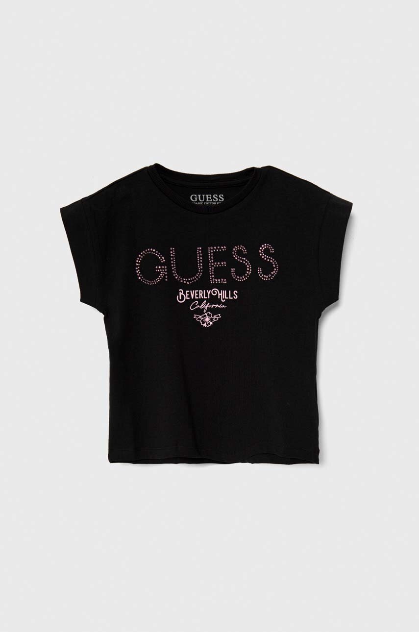 

Дитяча футболка Guess колір чорний