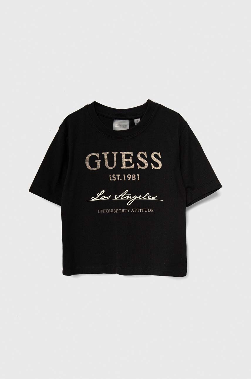 

Хлопковая футболка Guess цвет чёрный