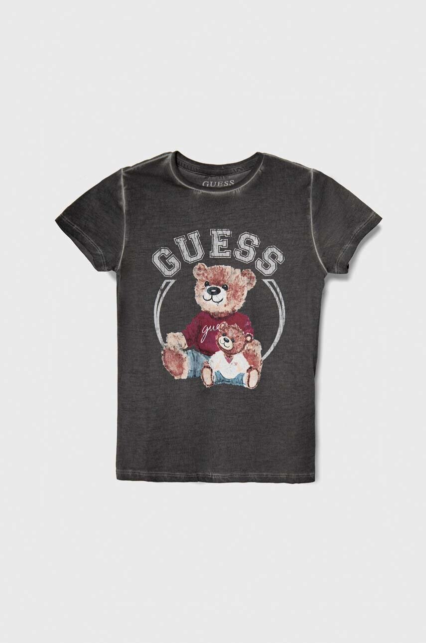 

Дитяча футболка Guess колір сірий