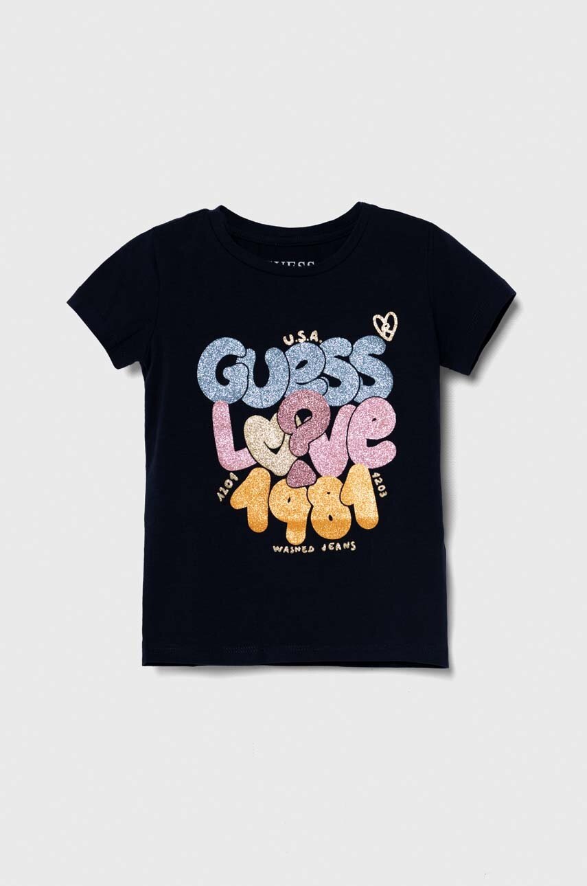 

Детска тениска Guess в тъмносиньо, Тъмносин