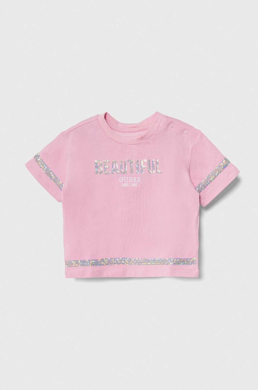 

Дитяча футболка Guess колір рожевий