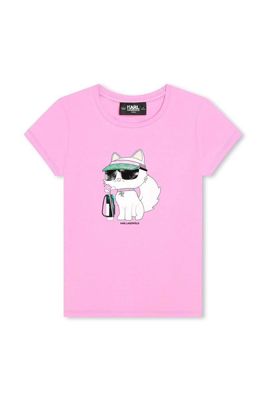 Karl Lagerfeld tricou copii culoarea roz - Shoppu.ro