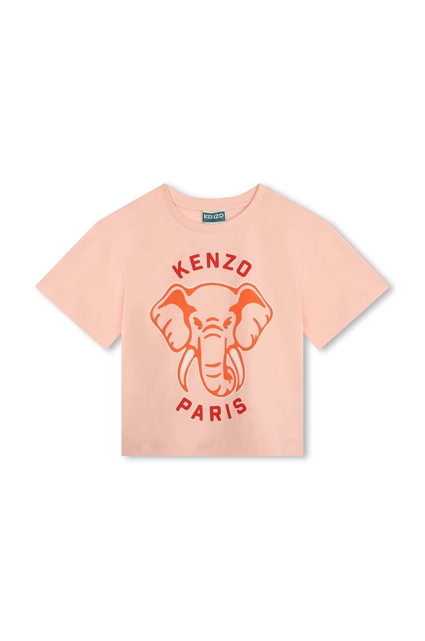 Дитяча бавовняна футболка Kenzo Kids колір рожевий Дитяча бавовняна футболка Kenzo Kids колір рожевий