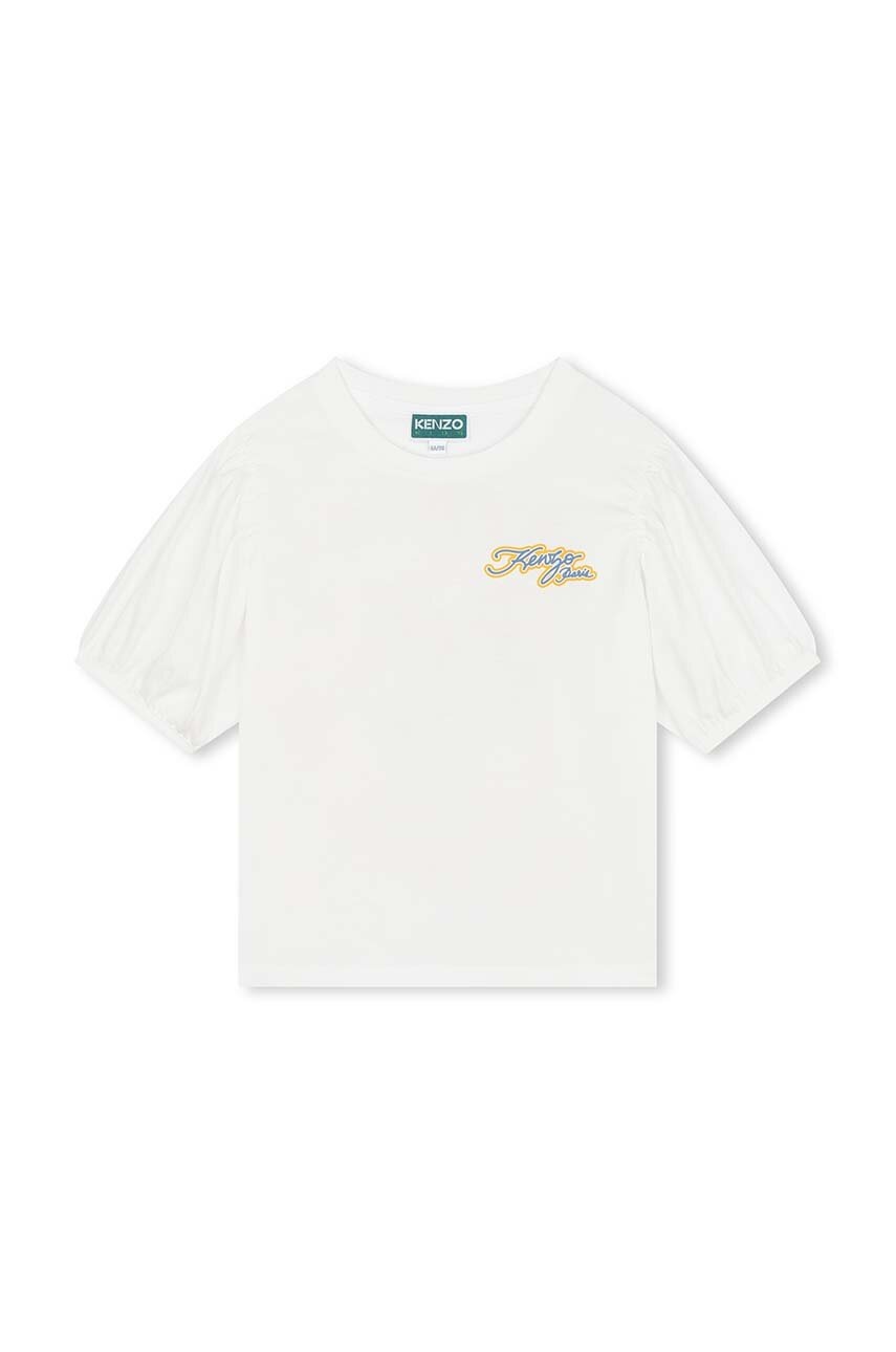 Дитяча бавовняна футболка Kenzo Kids колір білий Дитяча бавовняна футболка Kenzo Kids колір білий