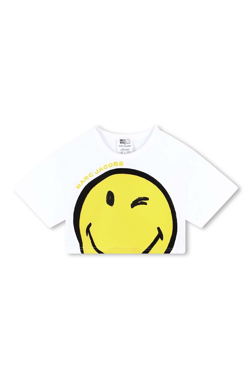 Детская хлопковая футболка Marc Jacobs x Smiley цвет белый