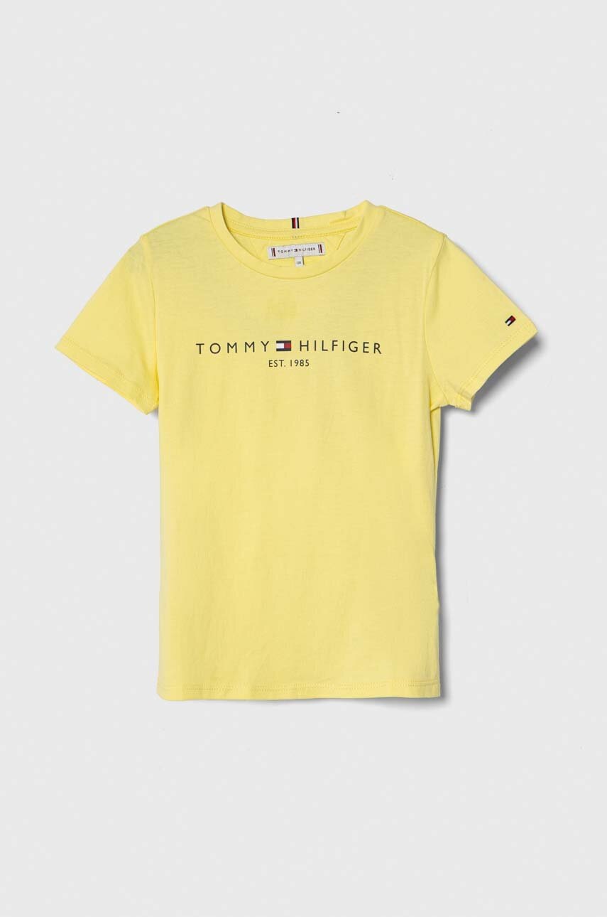 

Детска памучна тениска Tommy Hilfiger в синьо, Жълт