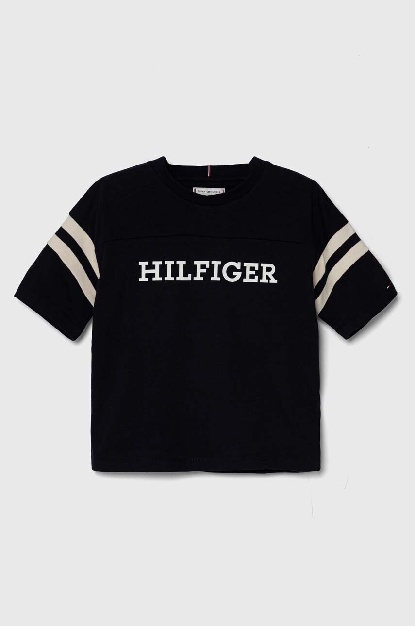 

Дитяча бавовняна футболка Tommy Hilfiger колір синій
