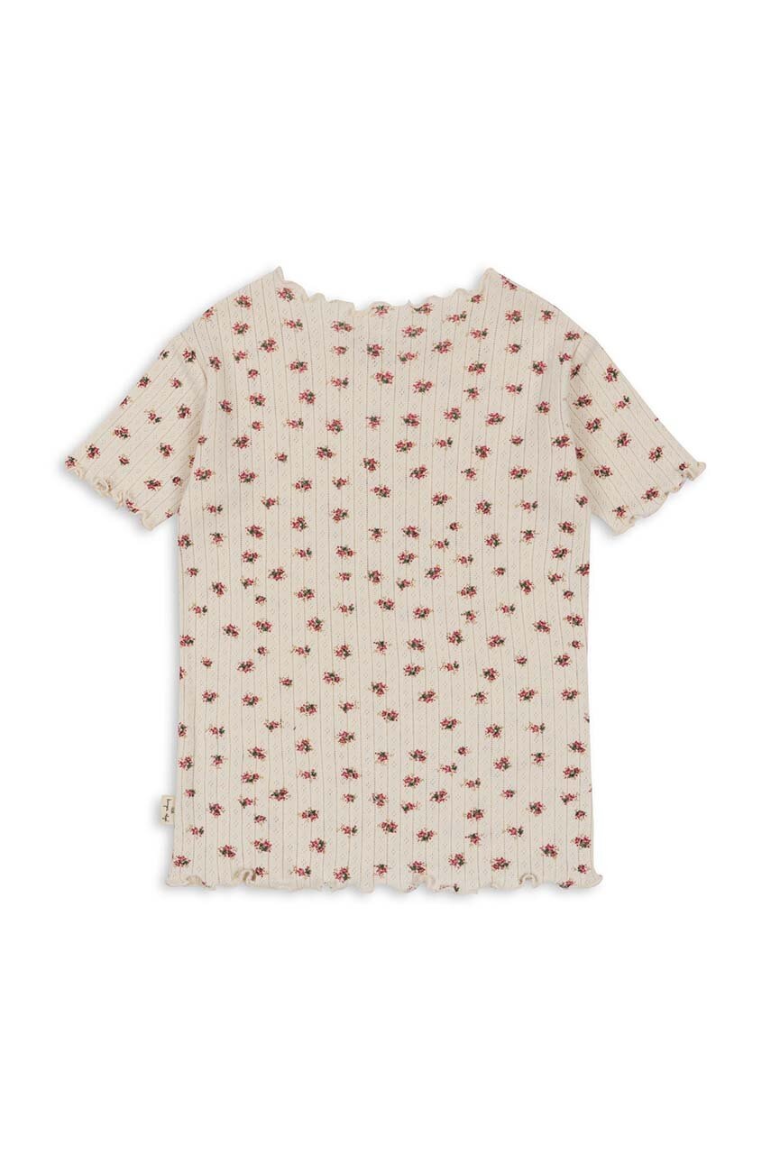 Дитяча бавовняна футболка Konges Sløjd колір бежевий