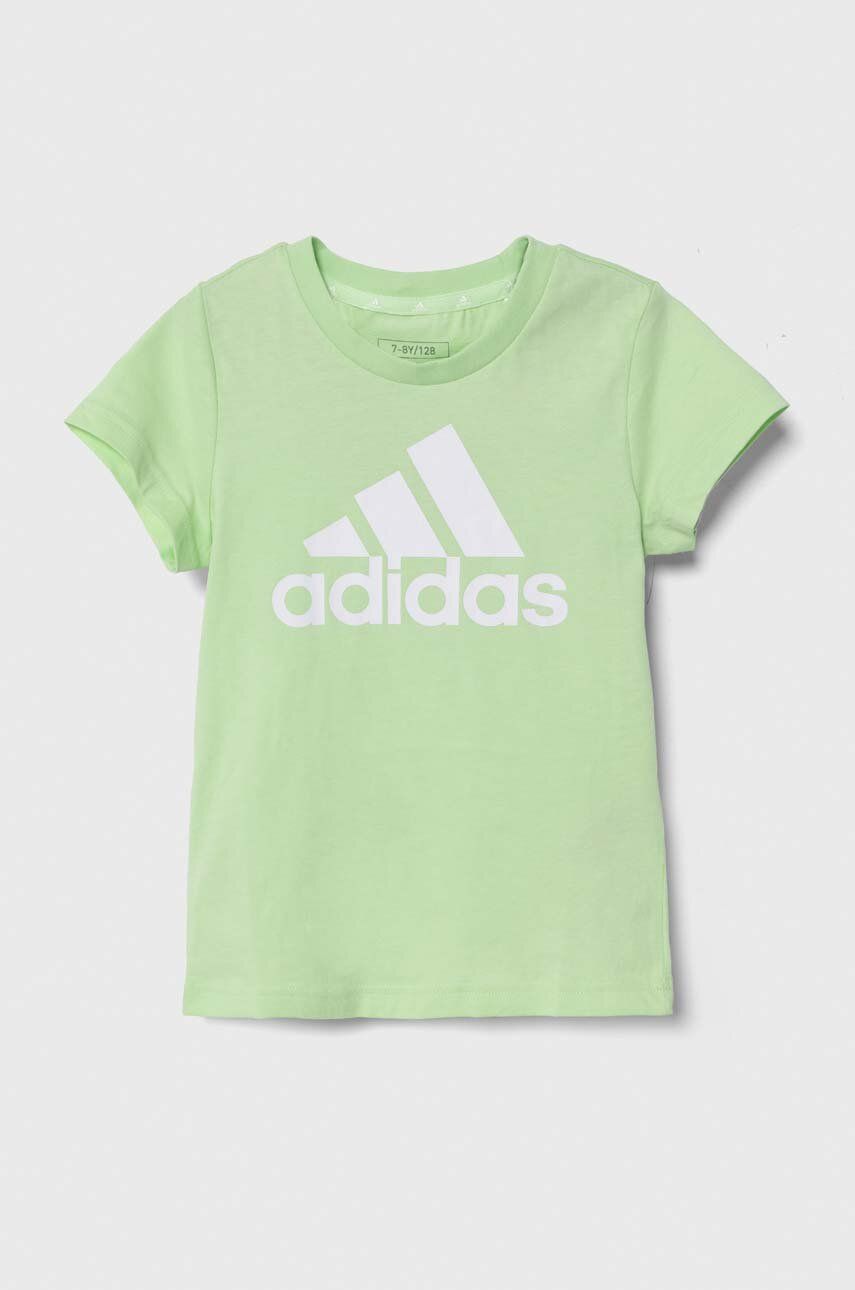 adidas tricou de bumbac pentru copii culoarea verde