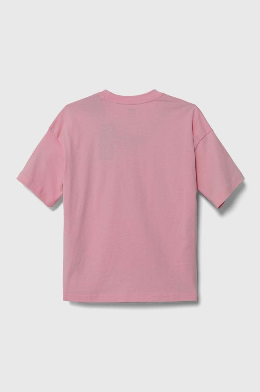 Детская хлопковая футболка adidas Originals цвет розовый