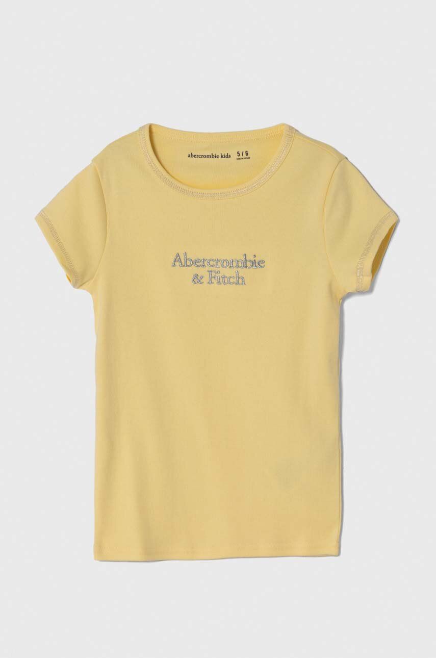 Abercrombie & Fitch tricou copii culoarea galben