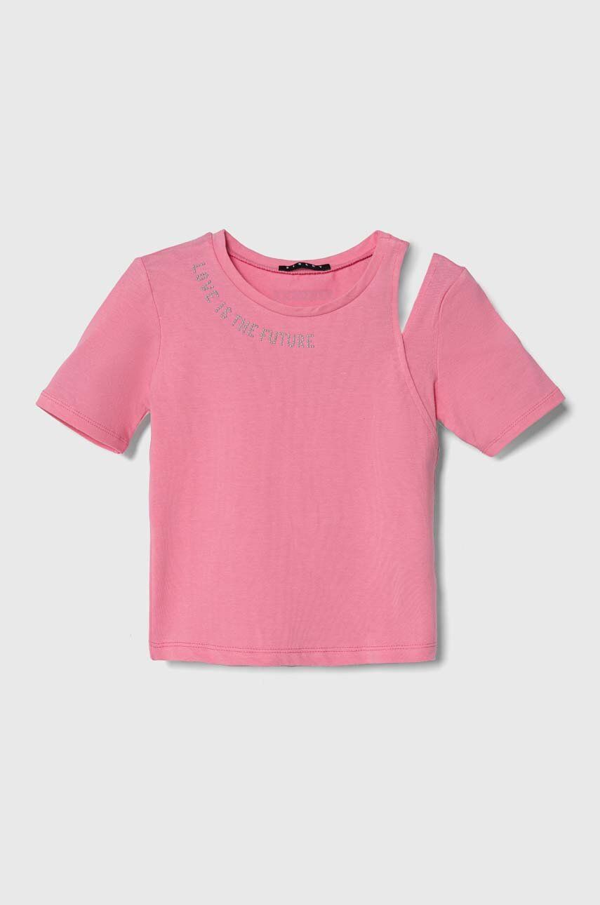 Sisley tricou copii culoarea roz