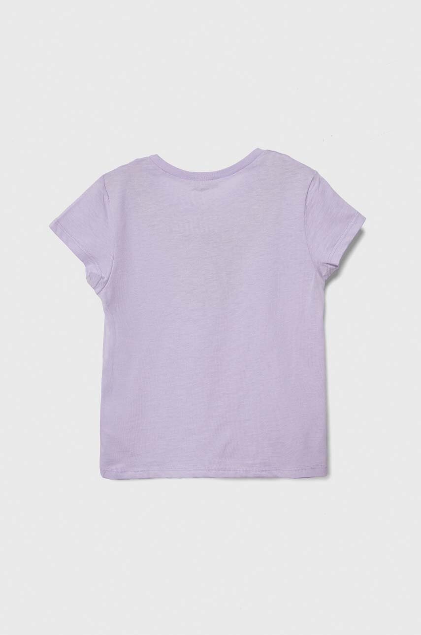 Дитяча бавовняна футболка United Colors of Benetton колір фіолетовий