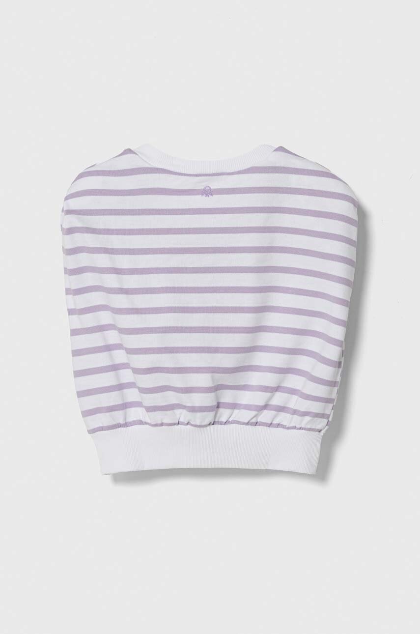Детский хлопковый топ United Colors of Benetton цвет фиолетовый