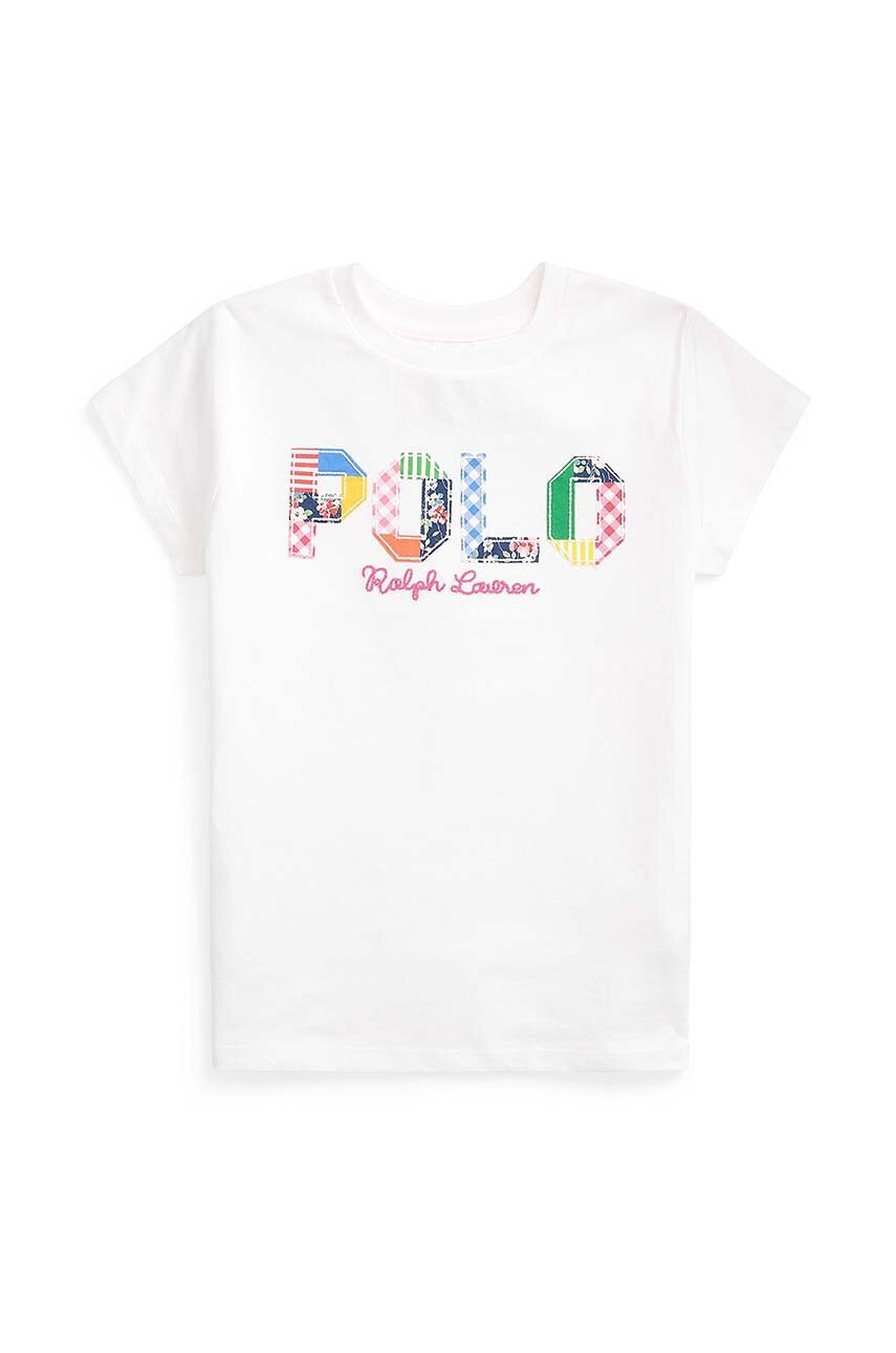 

Детска памучна тениска Polo Ralph Lauren в бяло, Бял
