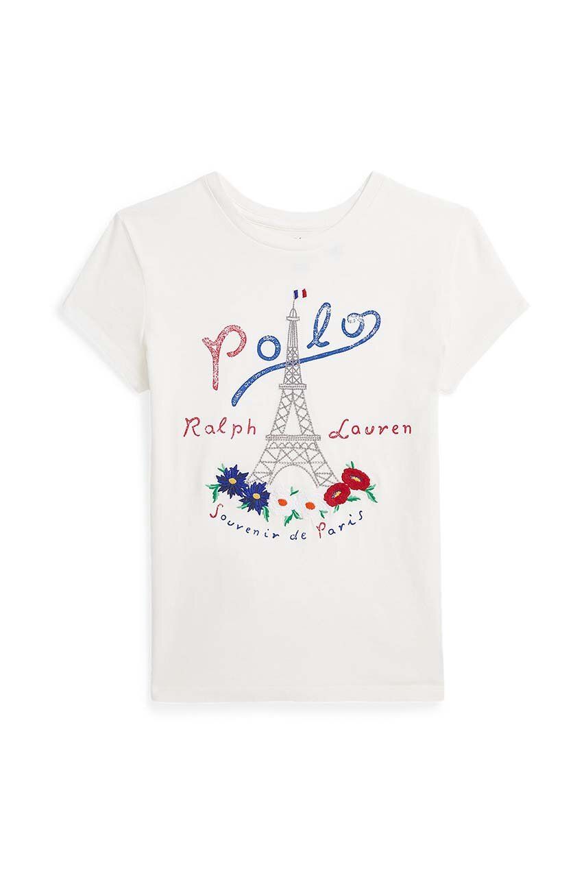 Dječja pamučna majica kratkih rukava Polo Ralph Lauren boja: bijela