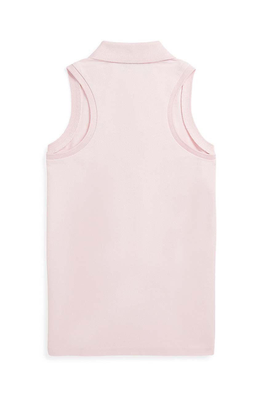 Levně Dětský top Polo Ralph Lauren růžová barva, s límečkem