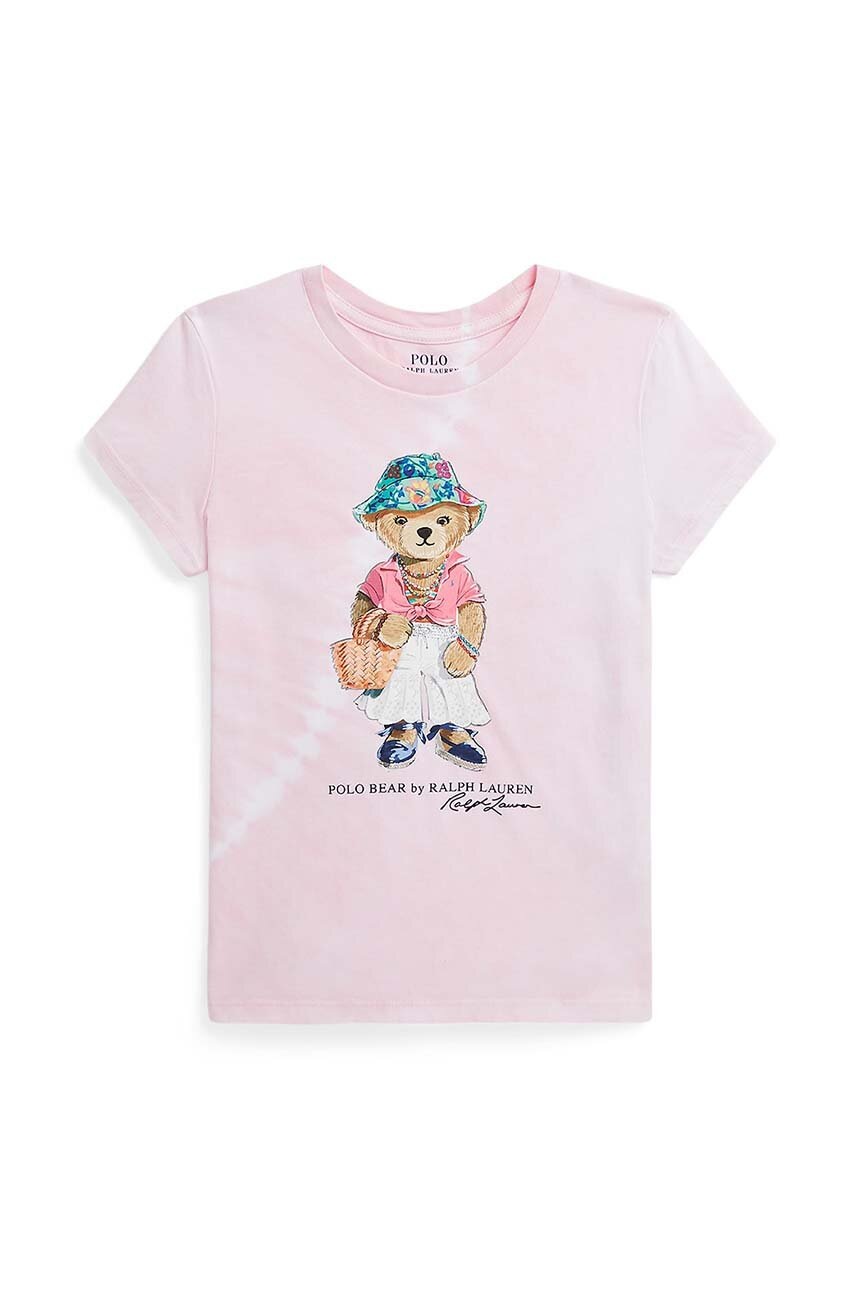 

Детска памучна тениска Polo Ralph Lauren в розово, Розов