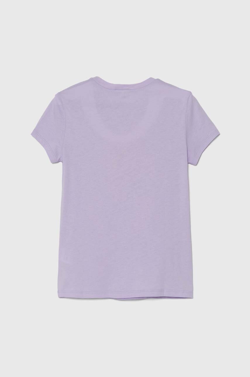 Дитяча бавовняна футболка United Colors of Benetton колір фіолетовий