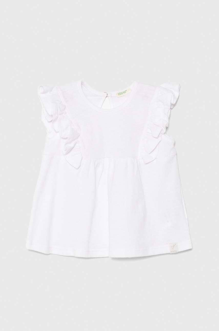 United Colors of Benetton tricou bebe culoarea alb